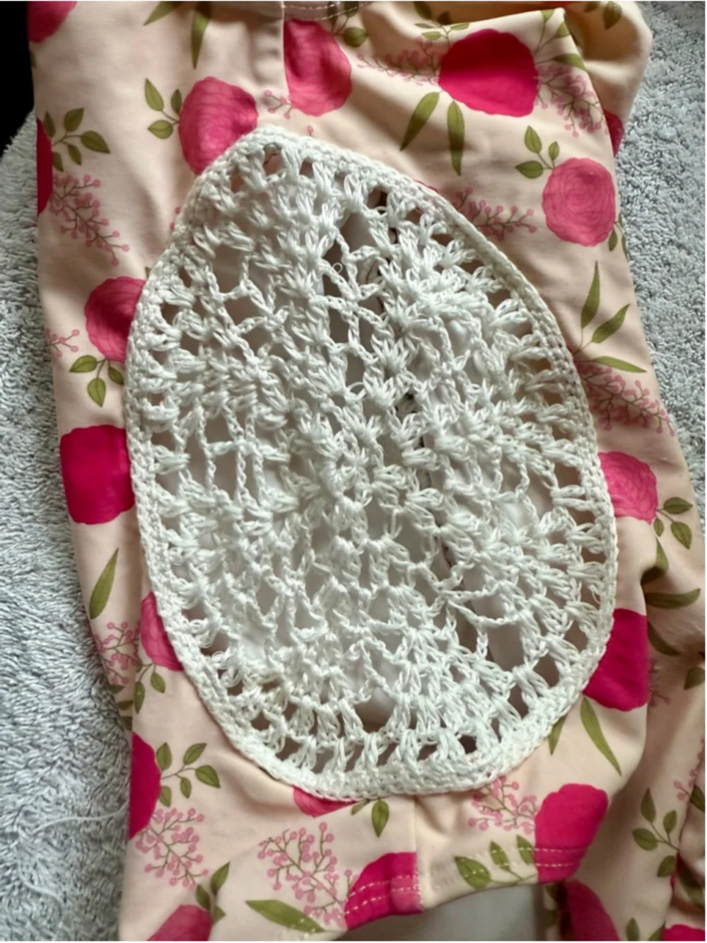 Kimi & Li Floral Crochet One-Piece Swimsuit – Girls Size 8